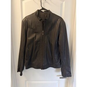 Dark Brown Sz M Men's Leather Jacket Bogota Colombia 5 Pockets Zip Up